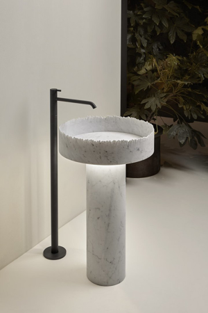 Flow Freestanding Stone Sink With Led Lighting