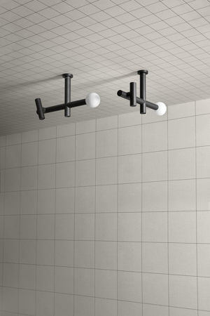 Apollo 04 Brass Ceiling Showerhead Complete With LED Lighting And 2 Jets Of Water