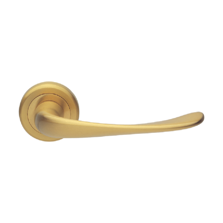 Aria  Italian Contemporary Door Handle, Satin Brass