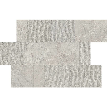 Travertine Mosaic Nativa Falda Lux Lapis Mix 12" x 16" 3/8"