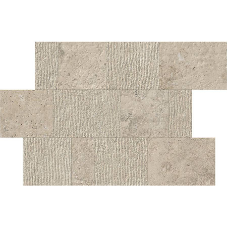Travertine Mosaic Nativa Falda Tibur Lapis Mix 12" x 16" 3/8"