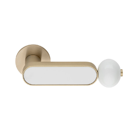 Crisalide Satin Gold + White Glossy Porcelain Handle