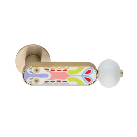 Crisalide Satin Gold + Decorated Glossy Porcelain Handle