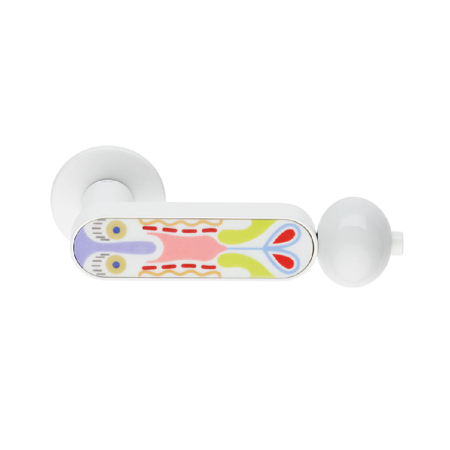 Crisalide White + Decorated Glossy Porcelain Handle