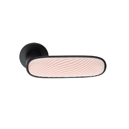 Dune Black + Cloud-Pink Glossy Porcelain Handle