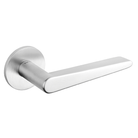 Faro Lever Handle, Satin Chrome