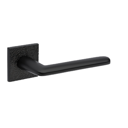 Lagos Leather Lever Handle, Black Pearl