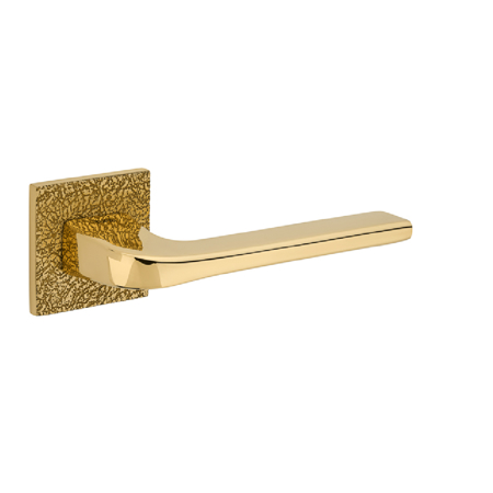 Mértola Leather Lever Handle, Satin Brass