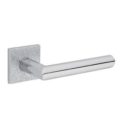 Silves Leather Lever Handle, Bright Chrome