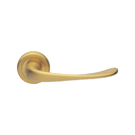 Aria  Italian Contemporary Door Handle, Satin Brass