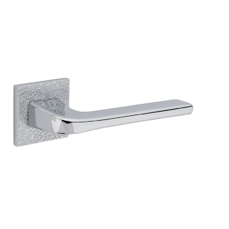 Mértola Leather Lever Handle, Bright Chrome