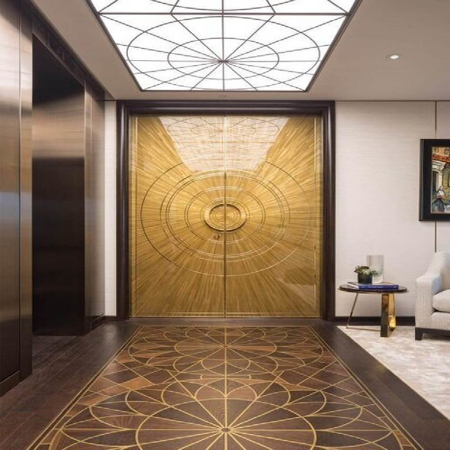 Symmetric Brass Entrance Double Door