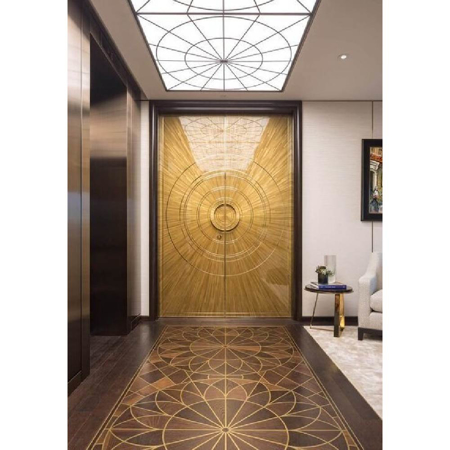 Symmetric Brass Entrance Double Door