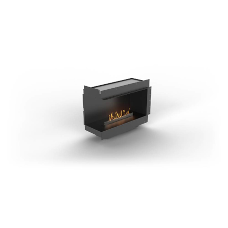 Left Corner Fireplace With FLA4 31.1" Burner, Forma 40"