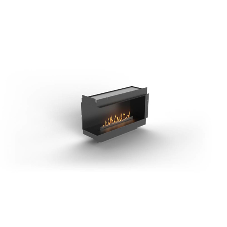 Left Corner Bioethanol Fireplace with FLA4 39" Burner, Forma 48"