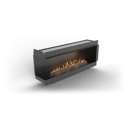 Left Corner Fireplace With FLA4 58.7" Burner, Forma 72"