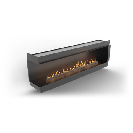 Left Corner Fireplace With FLA4 78.3" Burner, Forma 92"