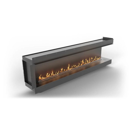 Right Corner Fireplace With FLA4 78.3" Burner, Forma 106"