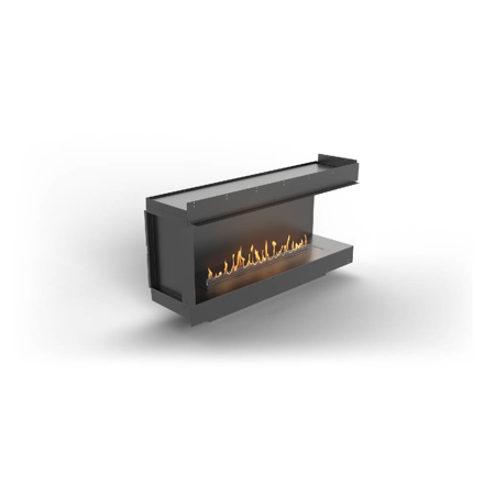 Right Corner Fireplace With FLA4+ 46.9" Burner, Forma 60"