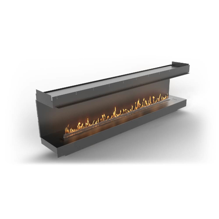 Three-Sided Bioethanol Fireplace with FLA4 98" Burner, Forma 106"