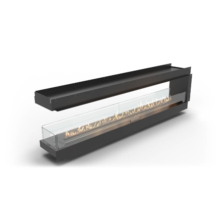 Room Divider Bioethanol Fireplace with FLA4+ 98" Burner, Forma 106"