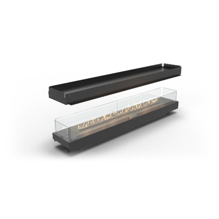 Island Bioethanol Fireplace with FLA4 78 3/8" Burner, Forma 92"