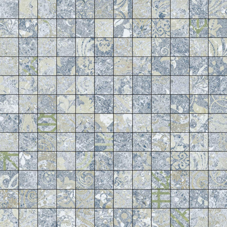 Bohemian Blue Mosaico 2,5x2,5 11,71”x11,71” Porcelain Tile