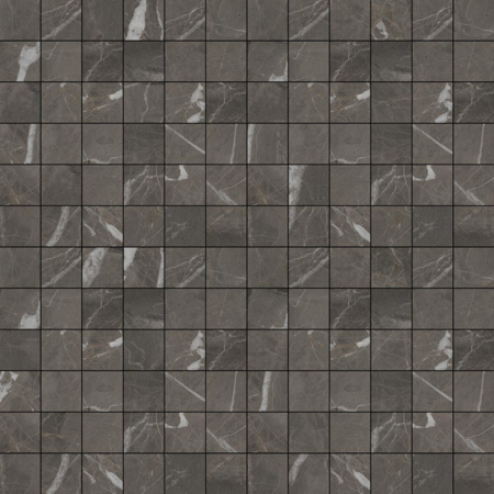Dstone Anthracite Moon 2.5"x2.5" 11.71" x 11.71" Brillo Mosaico Porcelain Tile