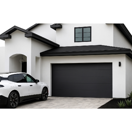 Black Smooth Steel 16'x8' Insulated Garage Door