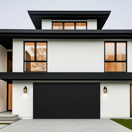 Black Smooth Steel 16'x8' Insulated Garage Door