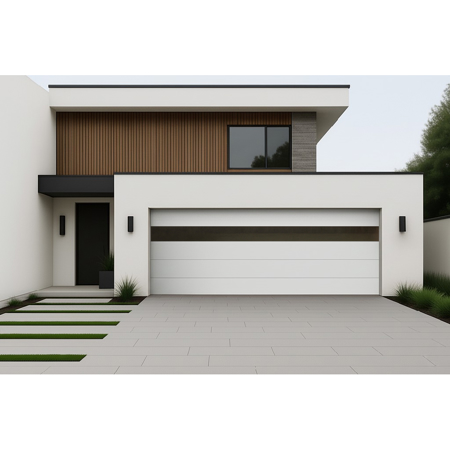 Contemporary Garage Door White Sand 8' x 7'