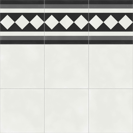 Vienna White Border Natural 23,3”x23,3” Porcelain TIle