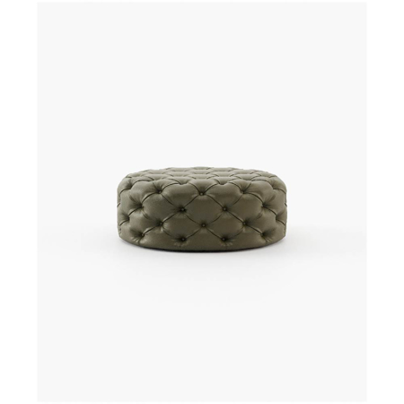 Round Bur Pouf, Berlin Forest Leather