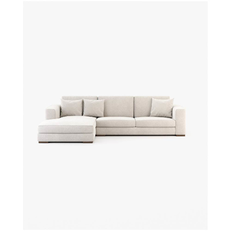 Grey Sofa With Chaise Longue, Xangai White