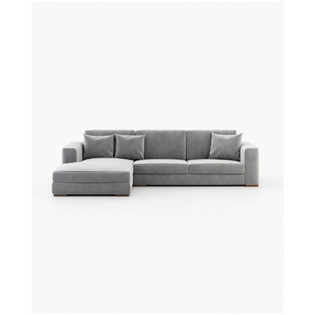 Grey Sofa With Chaise Longue, Vienna Light Grey