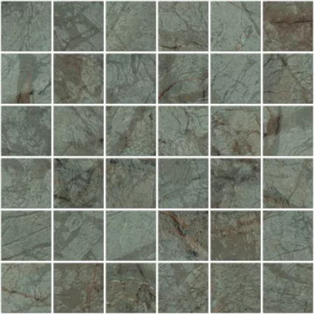 Riverwash Green Natural Mosaic 11.71"x11.71" Porcelain Tile