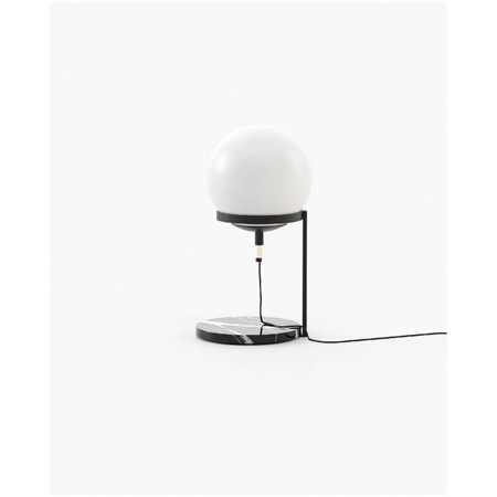 Clarke Table Lamp, Nero Marquina Polished Marble