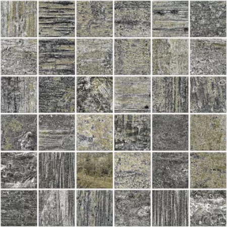 Erosion Graphite Lappato Mosaic 11.71"x11.71" Porcelain Tile