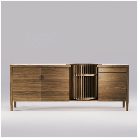Carousel Sideboard Walnut Standard Marble
