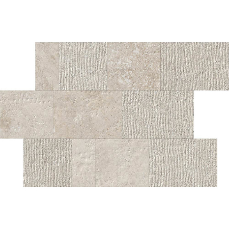 Travertine Mosaic Nativa Falda Aurum Lapis Mix 12" x 16" 3/8"