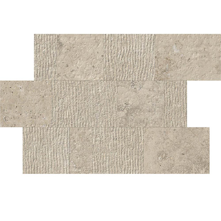 Travertine Mosaic Nativa Vena Tibur Lapis Mix 12"X16" 3/8"