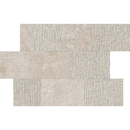 Travertine Mosaic Nativa Vena Aurum Lapis Mix 12" x 16" 3/8"