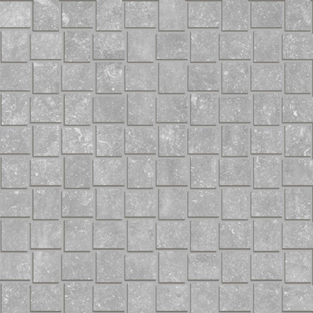 Italian Porcelain Mosaic Carrière du Kronos Gent Trama 12" x 12" 3/8" Natural
