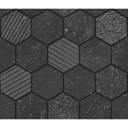 Italian Porcelain Mosaic Carrière du Kronos Namur Exa 10"X11 5/8" 3/8" Natural