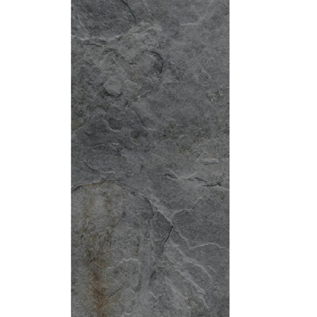 Italian Porcelain Tile Rocks Silver Black 12" x 24" 3/8" Natural