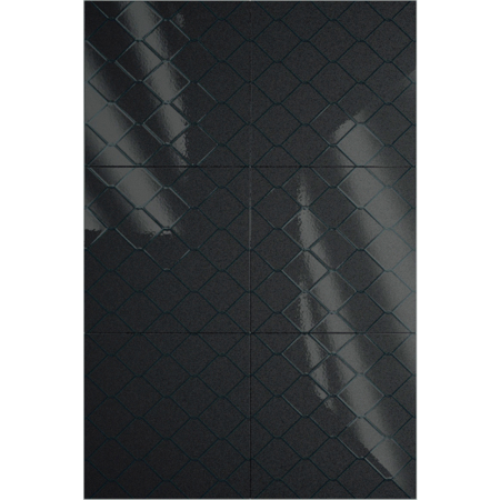 Fence Black 8" x 8" 5/16" Glossy Porcelain Tile