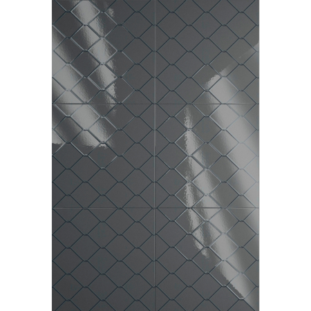 Fence Grey 8" x 8" 5/16" Glossy Porcelain Tile