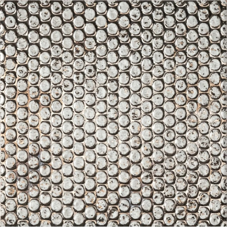Pluriball White Décor Platino 8”x8” 3/8" Glossy Porcelain Tile