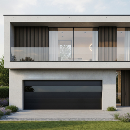 Contemporary Garage Door Black 16' x 8'