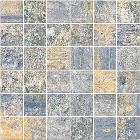 Mosaic Erosion Blue 12"x12" Semi-Polished Finish